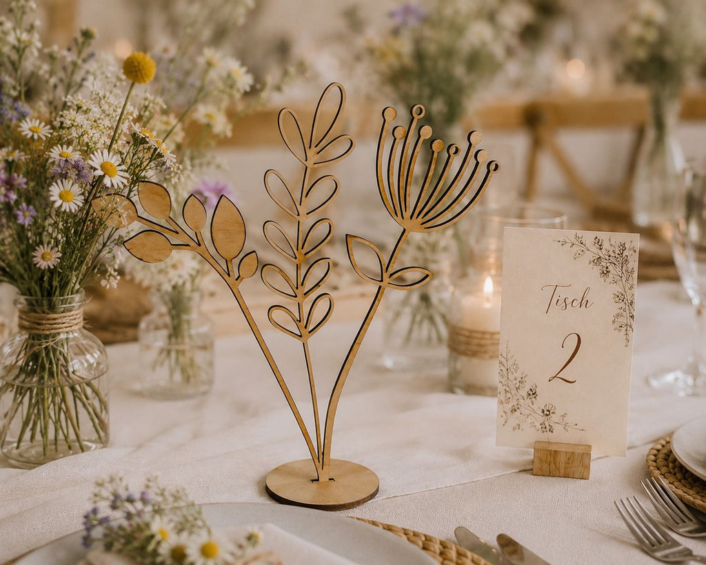 Holz-Blumen-Aufsteller - Floraler Tischschmuck