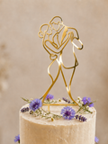 Personalisierter Cake Topper „Brautpaar beim Tanz“ aus Holz oder Acryl – Elegante Hochzeitsdekoration für eure Torte