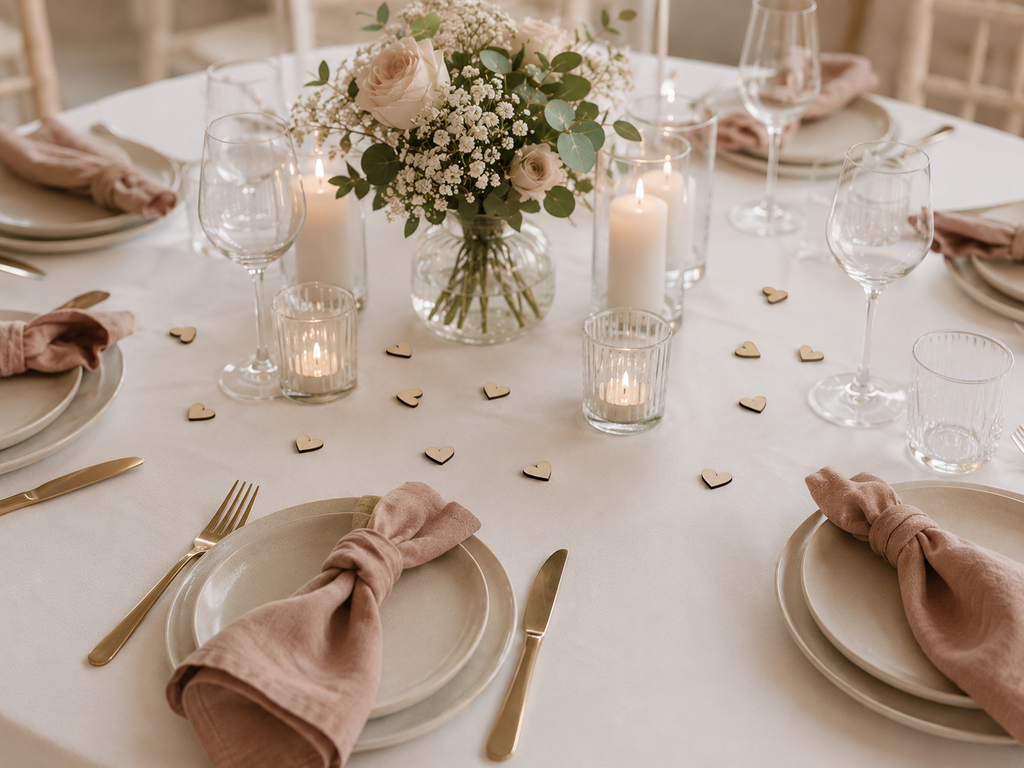 Herz Streudeko aus Holz oder Acryl – Romantische Tischdeko für Hochzeit und besondere Anlässe