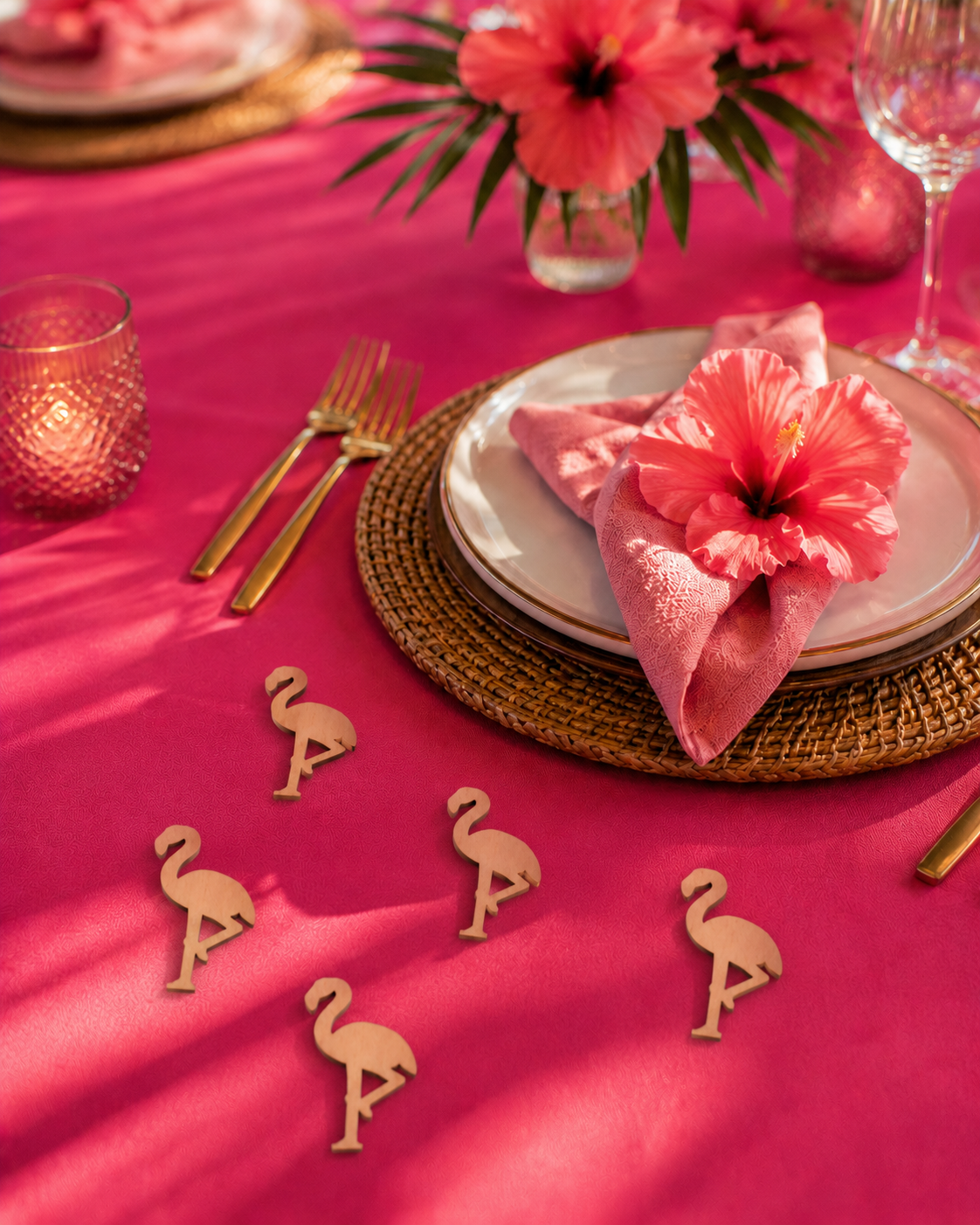 Flamingo Streudeko aus Holz oder Acryl – Tropische Tischdeko für Sommerhochzeiten und besondere Anlässe